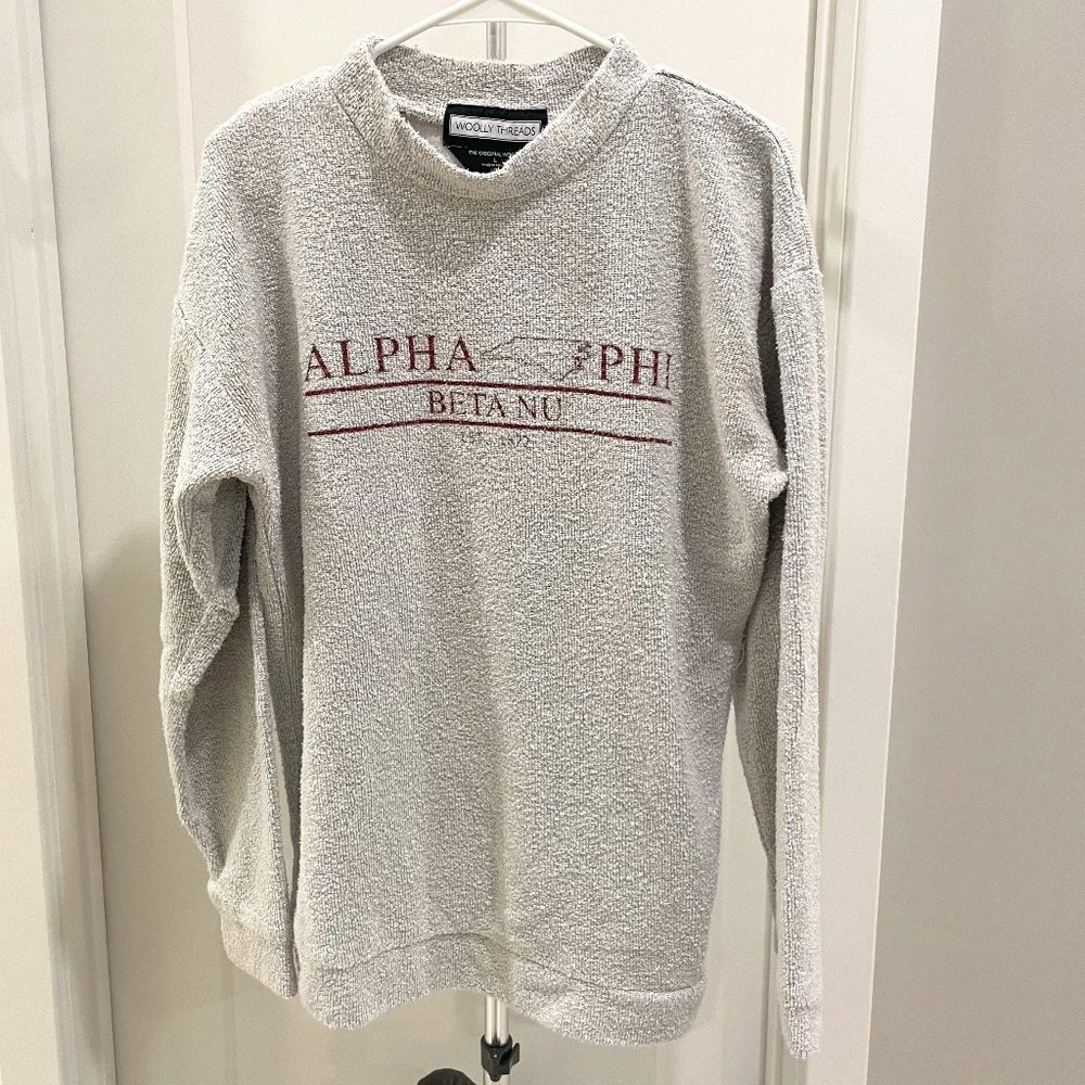 Alpha Phi Woolly Threads Pullover Sweatshirt - image 1